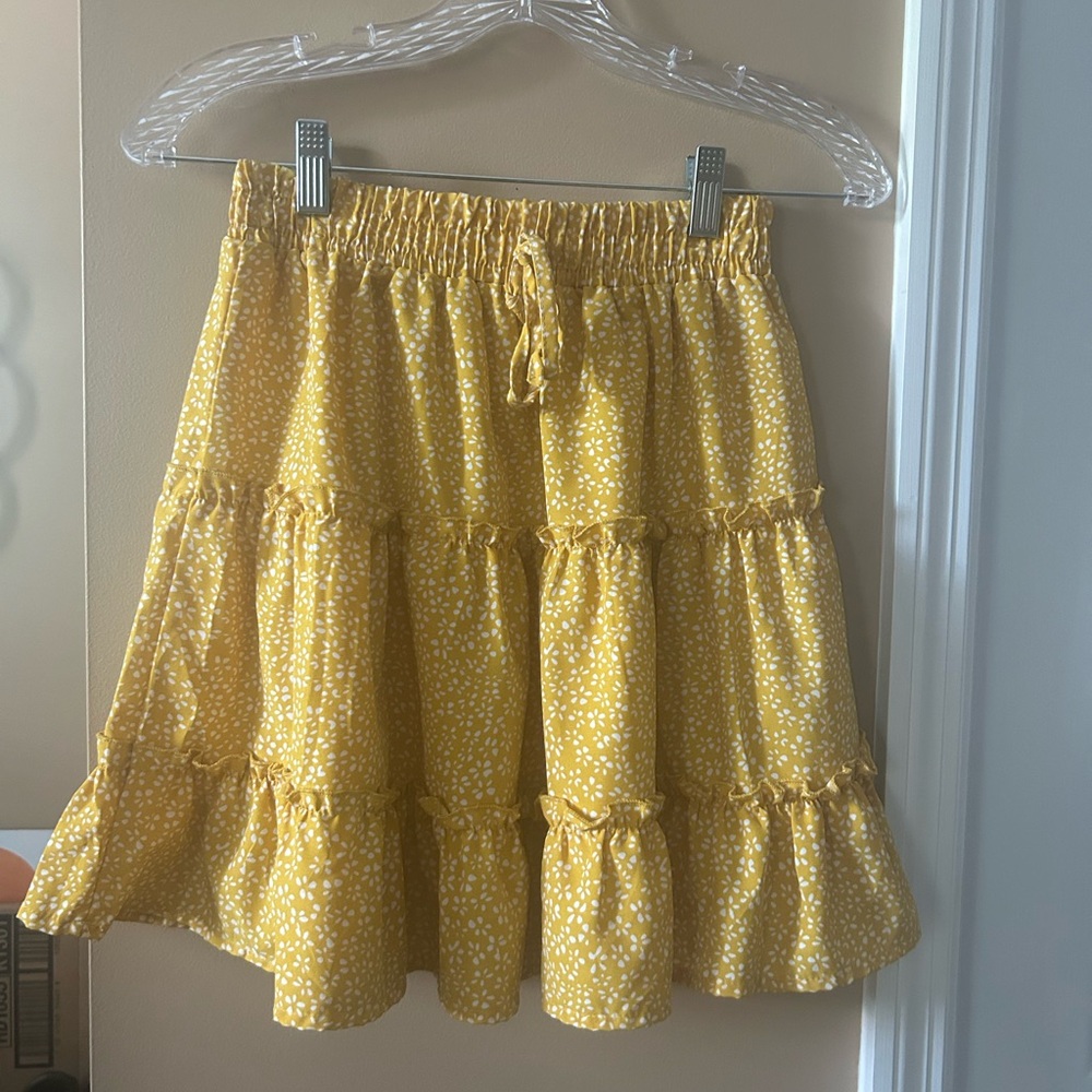 Sunny Yellow Ruffle Mini Skirt